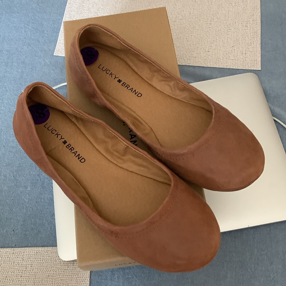Women’s Lucky Brand “Erin” leather ballet flat shoes size 8.5M - Picture 3 of 4